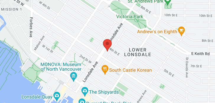 map of 318 332 LONSDALE AVENUE